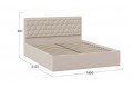 Кровать без ПМ «Порто» 1800 (без подъемного механизма) Велюр Confetti Cream