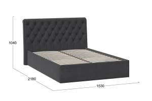 Кровать без ПМ Скарлет 1400 Тип 1 без подъемного механизма Велюр Графит