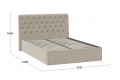 Кровать без ПМ «Скарлет» 1400 Тип 1 (без подъемного механизма) Велюр Мокко светлый