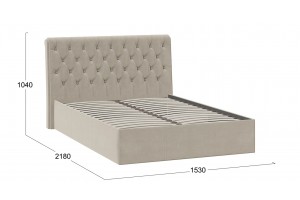 Кровать без ПМ Скарлет 1400 Тип 1 без подъемного механизма Велюр Мокко светлый