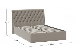 Кровать без ПМ Скарлет 1400 Тип 1 без подъемного механизма Велюр Мокко темный