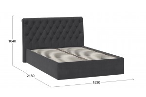 Кровать с ПМ Скарлет 1400 Тип 1 (с подъемным механизмом) Велюр Графит