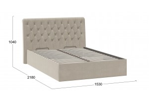 Кровать с ПМ Скарлет 1400 Тип 1 (с подъемным механизмом) Велюр Мокко светлый