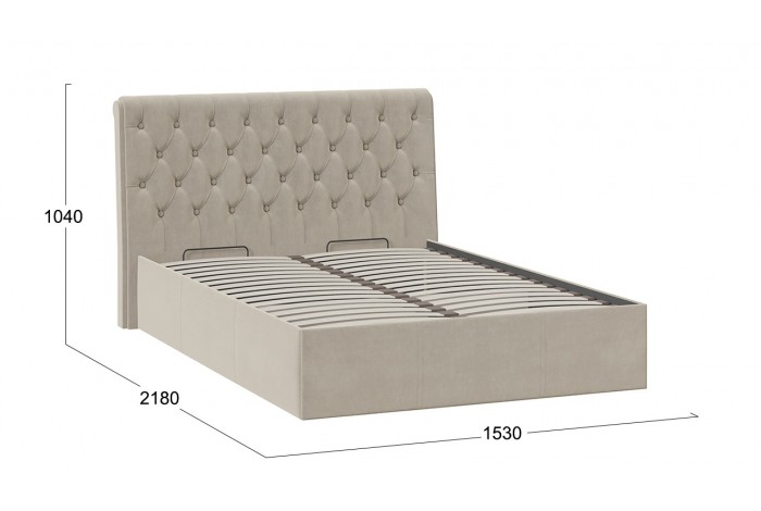 Кровать с ПМ «Скарлет» 1400 Тип 1 (с подъемным механизмом) Велюр Мокко светлый