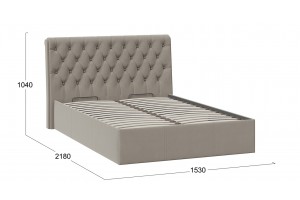 Кровать с ПМ Скарлет 1400 Тип 1 (с подъемным механизмом) Велюр Мокко темный