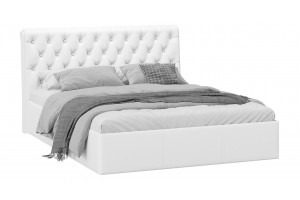 Кровать без ПМ Скарлет 1600 Тип 1 без подъемного механизма Кожзам Белый