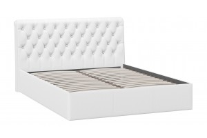 Кровать без ПМ Скарлет 1600 Тип 1 без подъемного механизма Кожзам Белый
