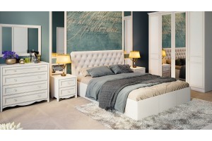 Кровать без ПМ Скарлет 1600 Тип 1 без подъемного механизма Велюр Бежевый