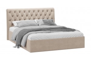 Кровать без ПМ Скарлет 1600 Тип 1 без подъемного механизма Велюр Мокко светлый