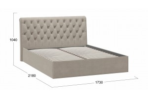 Кровать без ПМ Скарлет 1600 Тип 1 без подъемного механизма Велюр Мокко темный