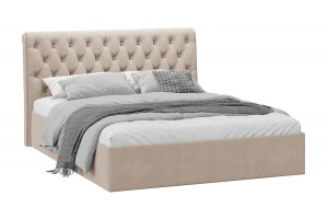 Кровать с ПМ Скарлет 1600 Тип 1 (с подъемным механизмом) Велюр Мокко светлый