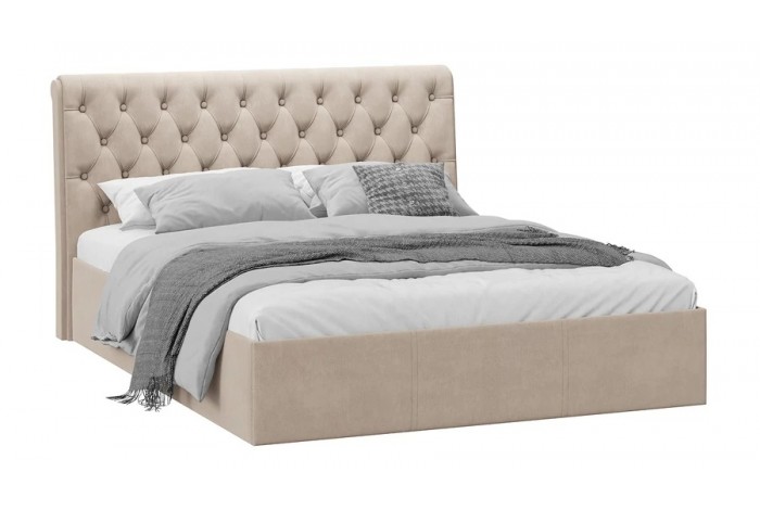 Кровать с ПМ «Скарлет» 1600 Тип 1 (с подъемным механизмом) Велюр Мокко светлый