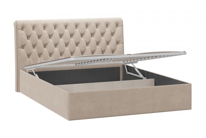 Кровать с ПМ «Скарлет» 1600 Тип 1 (с подъемным механизмом) Велюр Мокко светлый