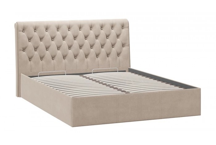 Кровать с ПМ «Скарлет» 1600 Тип 1 (с подъемным механизмом) Велюр Мокко светлый