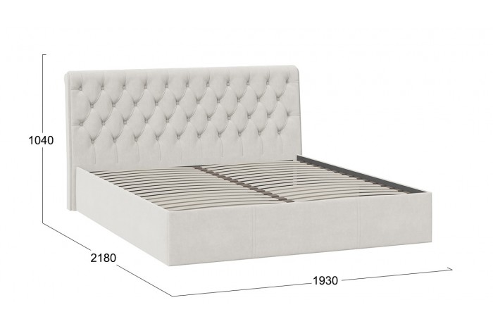 Кровать без ПМ «Скарлет» 1800 Тип 1 (без подъемного механизма) Велюр Бежевый