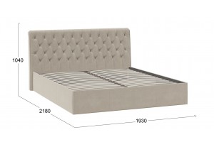 Кровать без ПМ Скарлет 1800 Тип 1 без подъемного механизма Велюр Мокко светлый
