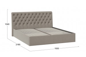 Кровать без ПМ Скарлет 1800 Тип 1 без подъемного механизма Велюр Мокко темный