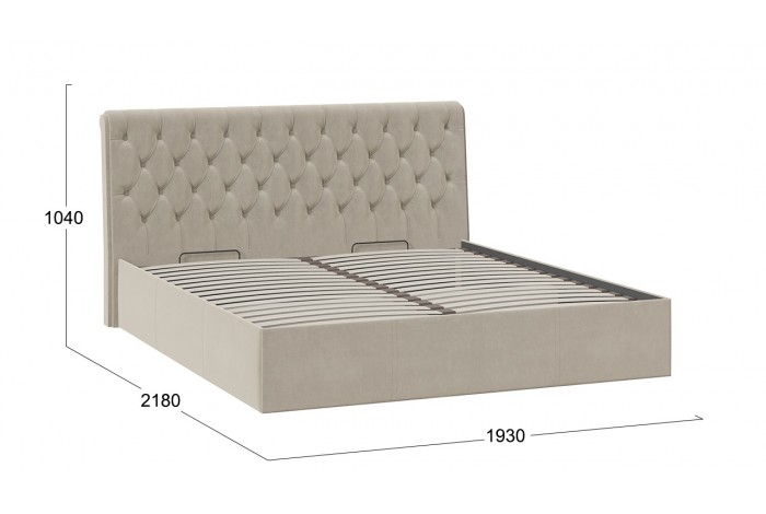 Кровать с ПМ «Скарлет» 1800 Тип 1 (с подъемным механизмом) Велюр Мокко светлый