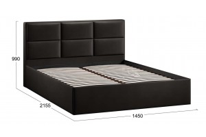 Кровать с ПМ Стелла 1400 Тип 1 с подъемным механизмом Велюр Confetti Stone