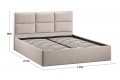 Кровать с ПМ «Стелла» 1400 Тип 1 (с подъемным механизмом) Велюр Мокко светлый