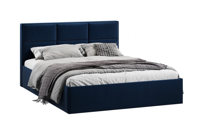 Кровать с ПМ «Стелла» 1400 Тип 1 (с подъемным механизмом) Микровелюр Wellmart Blue