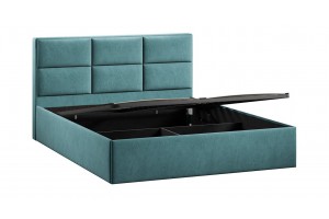 Кровать с ПМ Стелла 1400 Тип 1 с подъемным механизмом Микровелюр Wellmart Indigo