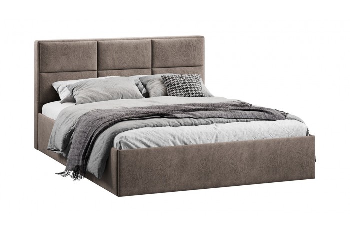 Кровать с ПМ «Стелла» 1400 Тип 1 (с подъемным механизмом) Микровелюр Wellmart Latte