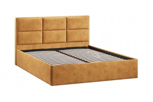 Кровать с ПМ Стелла 1400 Тип 1 с подъемным механизмом Микровелюр Wellmart Yellow