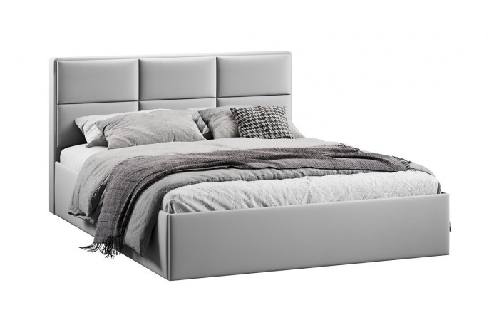 Кровать с ПМ «Стелла» 1600 Тип 1 (с подъемным механизмом) Велюр Confetti Silver