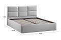 Кровать с ПМ «Стелла» 1600 Тип 1 (с подъемным механизмом) Велюр Confetti Silver