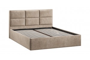 Кровать с ПМ Стелла 1600 Тип 1 с подъемным механизмом Микровелюр Wellmart Dark Beige