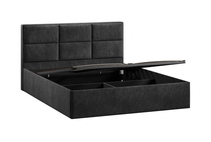 Кровать с ПМ «Стелла» 1600 Тип 1 (с подъемным механизмом) Микровелюр Wellmart Graphite
