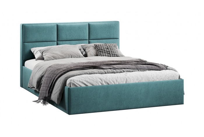 Кровать с ПМ «Стелла» 1600 Тип 1 (с подъемным механизмом) Микровелюр Wellmart Indigo