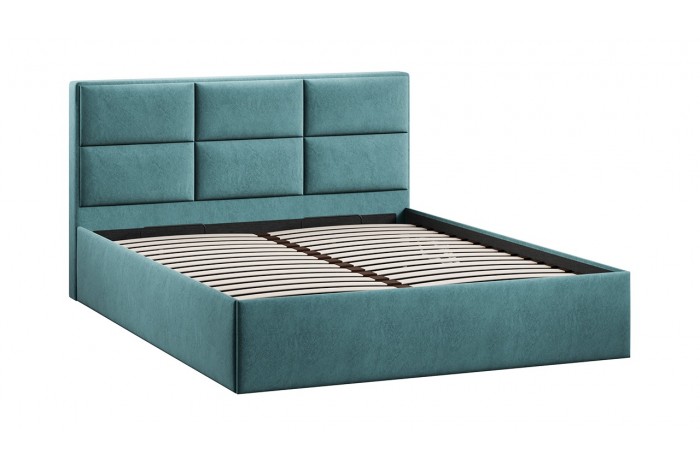 Кровать с ПМ «Стелла» 1600 Тип 1 (с подъемным механизмом) Микровелюр Wellmart Indigo