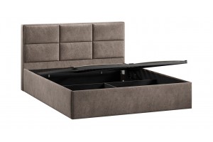 Кровать с ПМ Стелла 1600 Тип 1 с подъемным механизмом Микровелюр Wellmart Latte