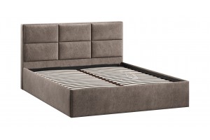 Кровать с ПМ Стелла 1600 Тип 1 с подъемным механизмом Микровелюр Wellmart Latte