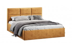 Кровать с ПМ Стелла 1600 Тип 1 с подъемным механизмом Микровелюр Wellmart Yellow