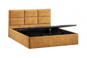 Кровать с ПМ Стелла 1600 Тип 1 с подъемным механизмом Микровелюр Wellmart Yellow