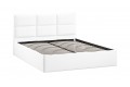 Кровать с ПМ «Стелла» 1600 Тип 1 (с подъемным механизмом) Экокожа белая Polo