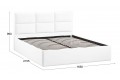 Кровать с ПМ «Стелла» 1600 Тип 1 (с подъемным механизмом) Экокожа белая Polo