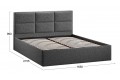 Кровать с ПМ «Стелла» 1600 Тип 1 (с подъемным механизмом) Экомех Barni Grey