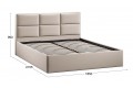 Кровать с ПМ «Стелла» 1800 Тип 1 (с подъемным механизмом) Велюр Confetti Cream