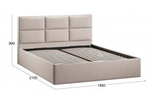 Кровать с ПМ Стелла 1800 Тип 1 с подъемным механизмом Велюр Мокко светлый
