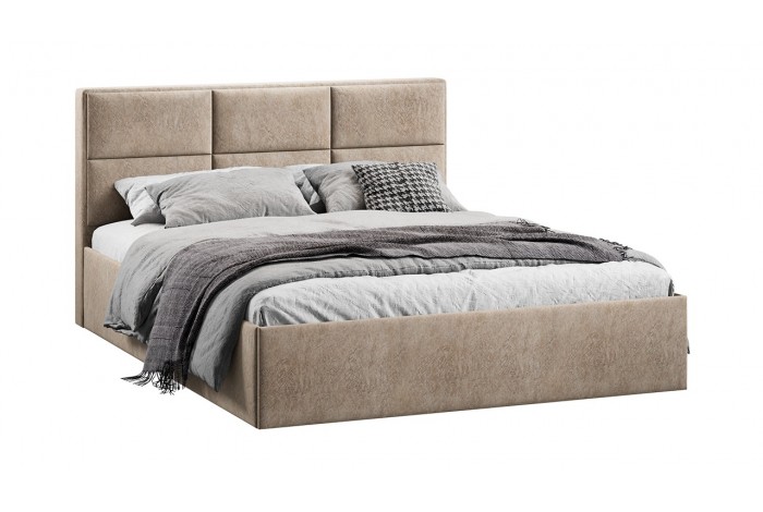 Кровать с ПМ «Стелла» 1800 Тип 1 (с подъемным механизмом) Микровелюр Wellmart Dark Beige