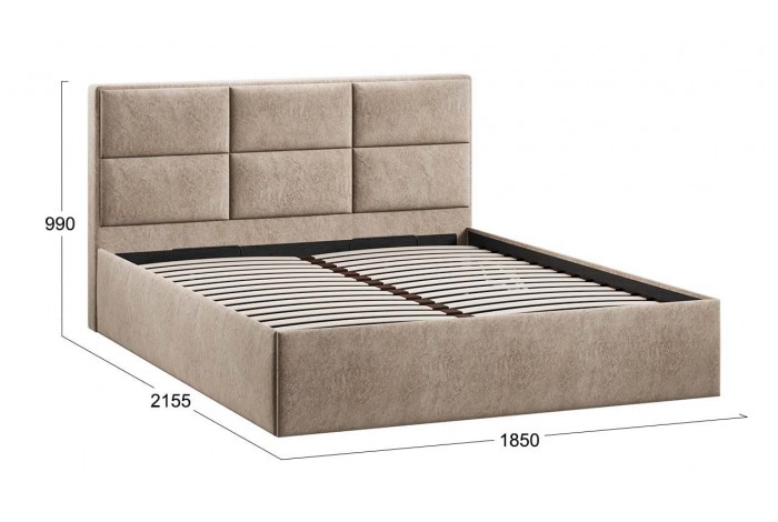 Кровать с ПМ «Стелла» 1800 Тип 1 (с подъемным механизмом) Микровелюр Wellmart Dark Beige