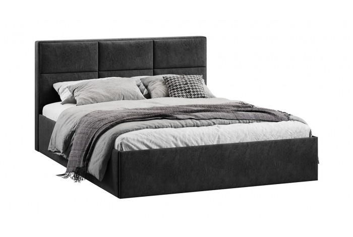 Кровать с ПМ «Стелла» 1800 Тип 1 (с подъемным механизмом) Микровелюр Wellmart Graphite