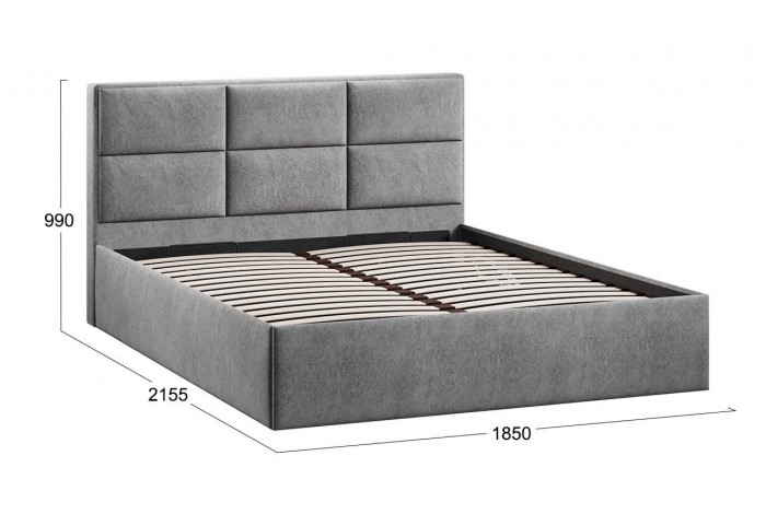 Кровать с ПМ «Стелла» 1800 Тип 1 (с подъемным механизмом) Микровелюр Wellmart Silver