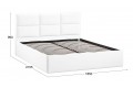 Кровать с ПМ «Стелла» 1800 Тип 1 (с подъемным механизмом) Экокожа белая Polo