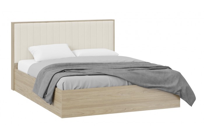 Кровать с ПМ «Сэнди» 1600 Тип 2 (с подъемным механизмом и заглушиной) Вяз благородный, Велюр Бежевый