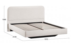 Кровать без ПМ Тиффани 1400 Тип 1 без подъемного механизма Велюр Бежевый